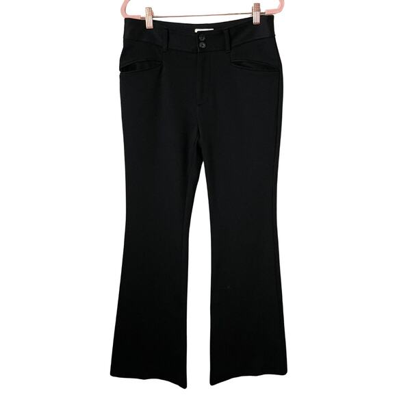 Anthropologie Pants Womens Size 6 Black Essential Trouser Flared Twill Preppy - Picture 1 of 11